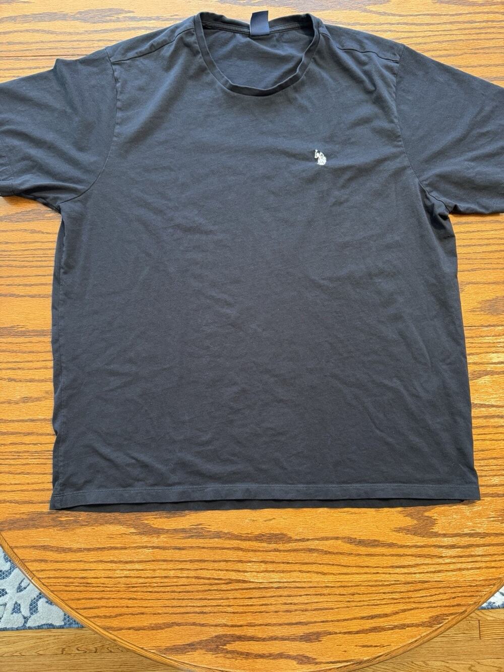U.S. Polo ASSN. Shirt Men's 2XL 100% Cotton Solid Black Basic Tee
